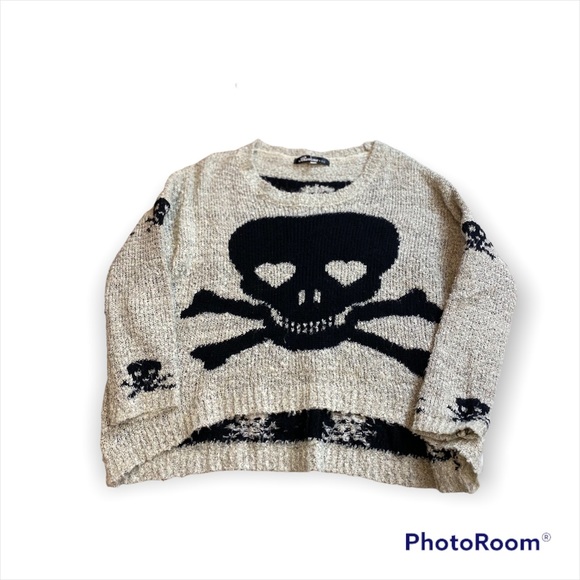 banana Sweaters - Womens gray skulls sweater banana M